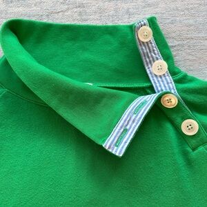 J. Crew Vibrant Kelly Green sweatshirt with Striped Collar